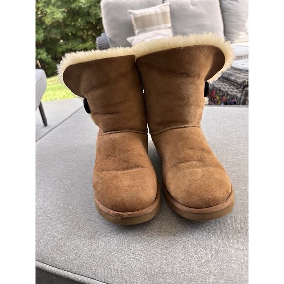 UGG Bailey Button II Women's Size 9 Shoes Brown Suede Comfort Shear Lined Boots - Picture 8 of 12